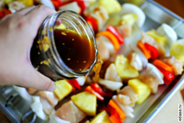 Куриные шашлыки по гавайски