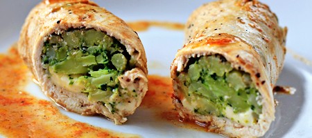 Сытные и малокаллорийные рулетики с брокколи