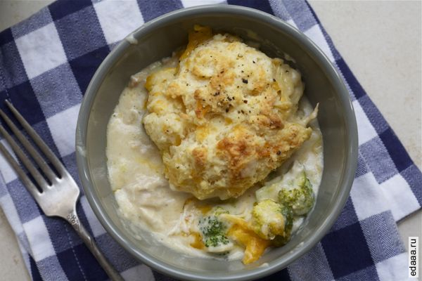 Куриная запеканка с брокколи