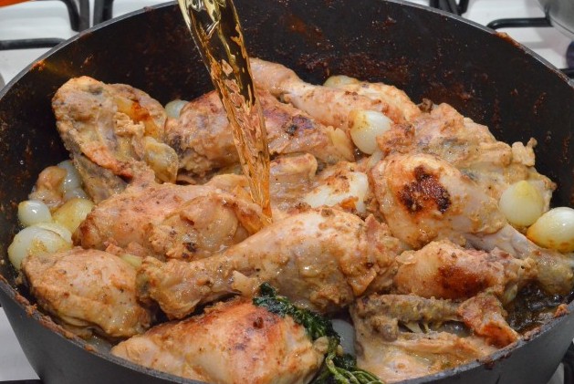 Курица c грибами