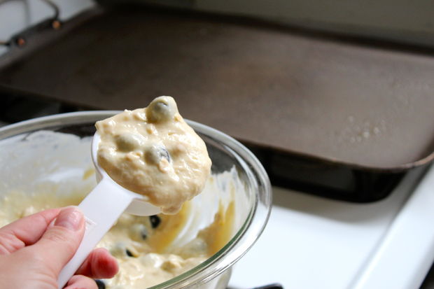 Блины с черникой