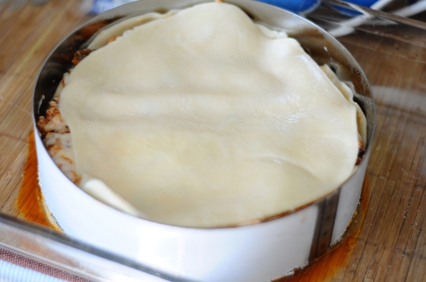 Лазанья с куриным фаршем и грибами