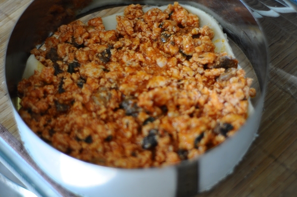 Лазанья с куриным фаршем и грибами