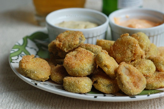 Жаренные маринованные огурцы