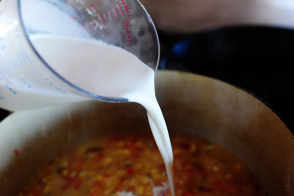 Похлебка с кукурузой и сыром