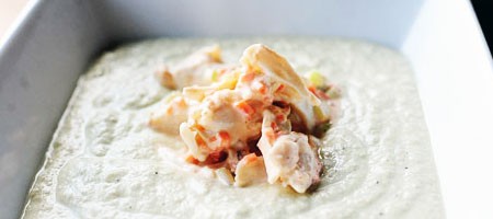 Гаспаччо с крабовым салатом