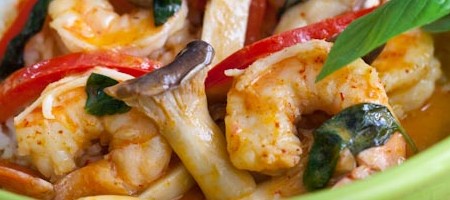 Тайские карри креветки