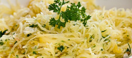 Запеченный кабачок-спагетти