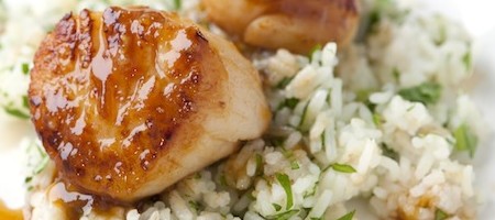 Гребешки с абрикосовым соусом