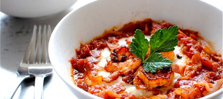Жареные креветки с соусом