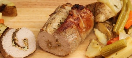 Жареная свинина с овощами