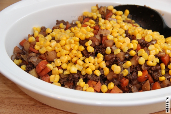 Овощная запеканка с мясом