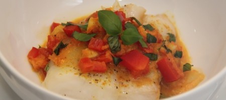 Белая рыба с тайским соусом  карри
